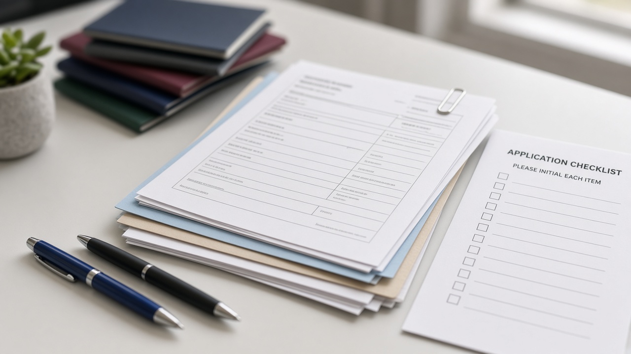 Organized documents and notebook on a desk — conceptual image, not a photo of the firm’s office